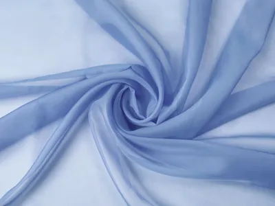 Produktbild von Voile Stoff Meterware 150 cm Breite Gardinenstoff, Hellblau