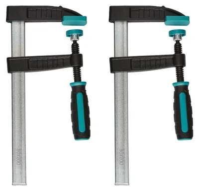 Produktbild von wolfcraft 2x Schraubzwinge, 270 kg Spannkraft, 200 mm Spannweite