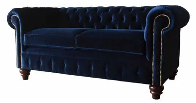 Produktbild von Blaue Chesterfield englisch klassischer Stil Sofa Couch 3 Sitz Polster 230cm