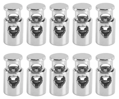 10 Metall-Kordelstopper, 4,2 mm, Weißnickel