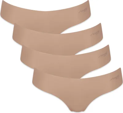 Produktbild von Sloggi Damen String, 4er Pack - Zero Microfibre 2.0 Hipstring, Mikrofaser, einfarbig Nude XL