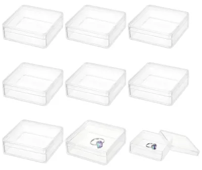 20 Acryl-Aufbewahrungsboxen mit Deckel, 6x6x2 cm, transparent