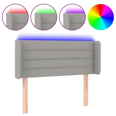 Produktbild von vidaXL LED Kopfteil Hellgrau 93x16x78/88 cm Stoff