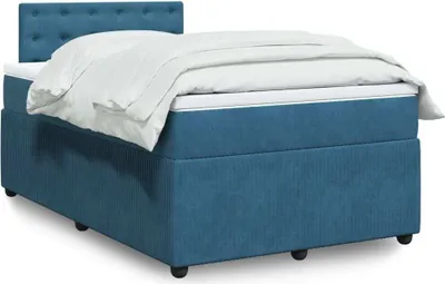 Produktbild von Design Möbel Boxspringbett mit Matratze Blau 120x200 cm Samt - Klassische Betten DE35440806