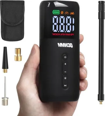 Obrázek produktu pro Elektrická pumpa na kolo – digitální ukazatel tlaku – mini kompaktní