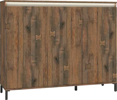 Produktbild von Schuhschrank >GENIO industrial< in Eiche, Holzwerkstoff - 138x110x40cm (BxHxT)