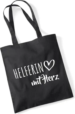 Produktbild von Huuraa Jutebeutel Herferin mit Herz 10 Liter Black Baumwolle Tasche Geschenkidee