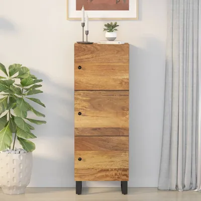 Productafbeelding van vidaXL Hoge kast met 3 deuren, 40x33x110 cm, massief mangohout en ijzer