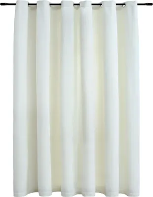 Produktbild von vidaXL Verdunkelungsvorhang mit Metallösen Samt Creme 290 x 245 cm