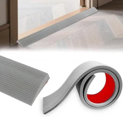 Obrázek produktu pro Rampa pro vozíčkáře – Překonávání prahů – Protiskluzové drážky – Délka 100 cm – Šedá barva
