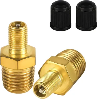 Productafbeelding van Luchtadapter messing - Set van 2 - 1/4 inch NPT naar Schraderventiel