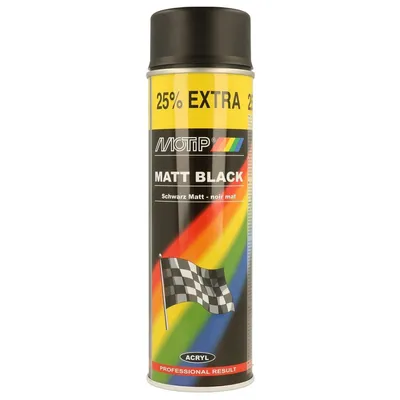 Produktbild von MOTIP MATT BLACK Universeller Acryl-Sprühlack 500 ml MATTSCHWARZ