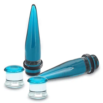 Productafbeelding van Solidchoice - Multi-Colour Glass Oor Tapers - Stretch Tapers voor Piercings - 5 mm - 12 mm