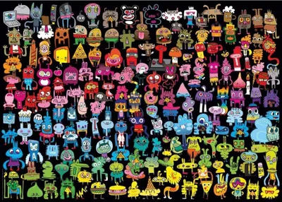 Produktbild von Heye Puzzle Doodle Rainbow, 1000 Teile, 1000 Stück(e), Kunst