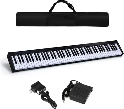 Produktbild von 88 Tasten elektronisches Klavier, Digital Piano mit 128 Klänge, 128 Rhythmen & 20 Demo-Songs, Digital Keyboard für Einsteiger und authentisches Klavierspielen (Schwarz)