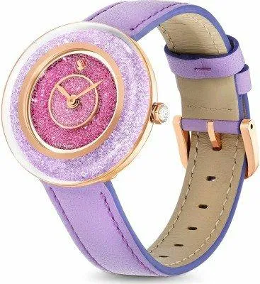 Image de Swarovski Crystalline Lustre Uhr, Schweizer Produktion, Lederarmband, Violett, Roségoldfarbenes Finish CRYSTALLINE LUSTRE:LS VIOL/PINK/PRO 5656896