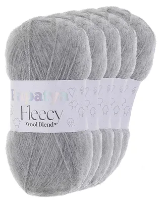 Produktbild von 5 x 100g Papatya Fleecy Kuschelgarn 20% Wolle Häkelgarn Strickgarn