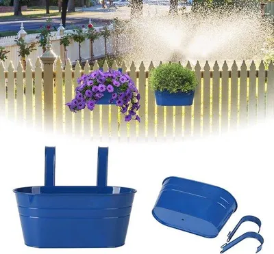 Produktbild von Famanu Metall Hängende Blumentöpfe mit Abflussloch - 2er Set