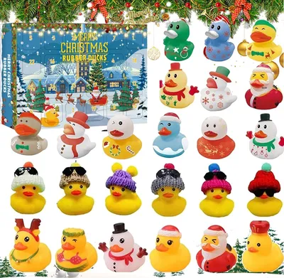 Produktbild von Enten-Adventskalender 2024, Quietscheenten-Adventskalender 2024, Adventskalender 2024, Adventskalender 2024 für Kinder, Quietscheenten-Weihnachts-Adventskalender 2024