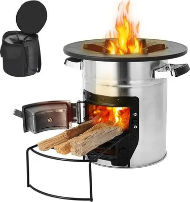 Produktbild von Famanu Holzkohlegrill Tragbar - Ideal für Camping und Zuhause - 32x32x30cm