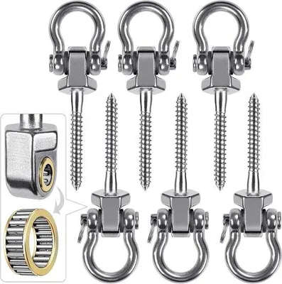 Immagine prodotto di Ganci per altalene robusti in acciaio inossidabile, set da 6 pezzi, portata 680 kg