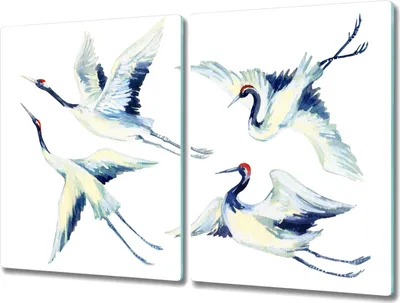 Produktbild von Coloray Küchenbrett Kochplattenabdeckung Hackbrett Schneidebrett Herdabdeckplatte 2x40x52 cm - Tiere Vögel