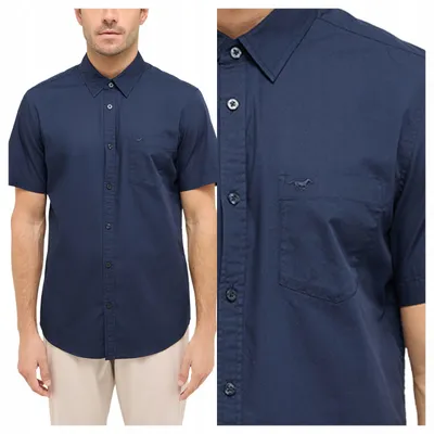 Immagine prodotto di Mustang | Camicia da uomo Gilroy, blu scuro, vestibilità regular, cotone, modello classico, taglia M