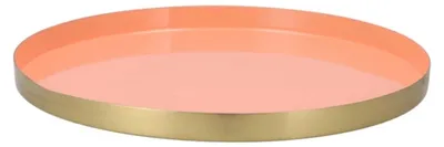 Image de Marrakech Plateau de service Pêche ronde 33 cm | Décoration de table pour la cuisine et la chambre | Plateau à bougies comme décoration de printemps pour le salon ou la déco