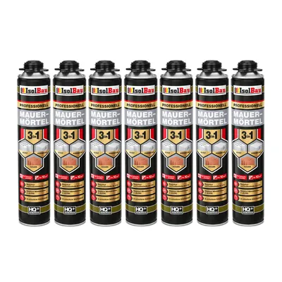 Produktbild von Isolbau Mauermörtel Pistolenschaum Montageschaum Klebeschaum 3in1 PolyurethanMörtel 7 x 750ml