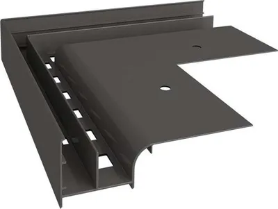 Produktbild von Renoplast Aluminium Traufprofil W20 Belüftungsboden, Außenecke 90°, Graphit