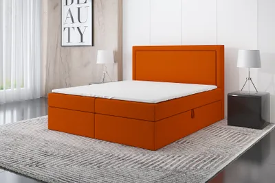 Produktbild von Boxspringbett FRODI 160x200 mit 2 Bettkästen, Bonell-Matratze und Topper. Möbel vom Hersteller- Handarbeit! Bett Komplett-Set mit Matratze, Bettkasten & Kopfteil. Modern und robust.