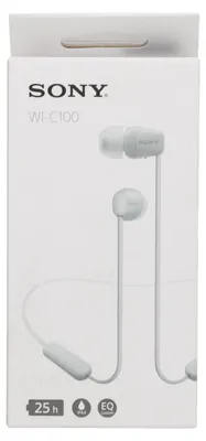 Produktbild von Sony WI-C100, Kabellos, Anrufe/Musik, 20 - 20000 Hz, 20 g, Kopfhörer, Weiß