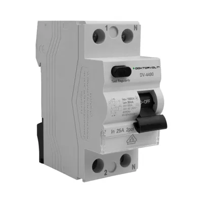 Obrázek produktu pro Zbytkový proudový chránič RCCB 10kA 2P 25A 30mA Typ A Doktorvolt VDE RCD DV-4490