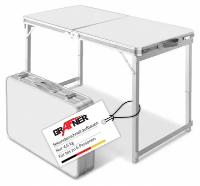 Produktbild von Grafner® Doppel Campingtisch faltbar Klapptisch Camping Tisch Alu