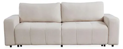 Image de MENZZO Canapé convertible 3 places Cloudy Tissu bouclette Crème