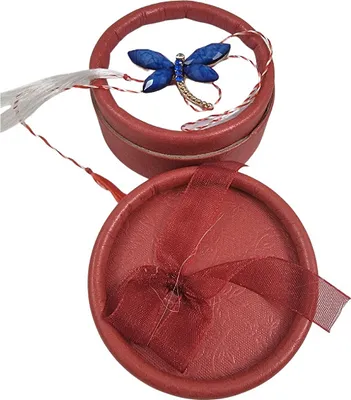 Produktbild von Martisor Märzchen Charm Anhänger als Blaue Libelle aus Metall in Box 321