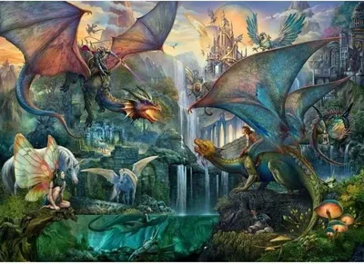 Produktbild von Puzzle , 9000 Teile, Die Magische Drachenwald, Fantastisch Erwachsene, 192 x 138 cm, Ravensburger