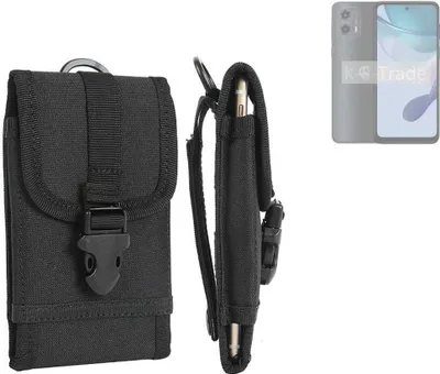 Produktbild von K-S-Trade Holster Handy Hülle kompatibel mit Motorola Moto G 5G (2023) Holster Handytasche Gürtel Tasche Schutz Hülle Robust Outdoor schwarz