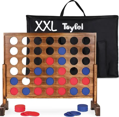 Produktbild von Großes Vier Gewinnt Spiel - Hölzernes XXL Spiel für drinnen und draußen