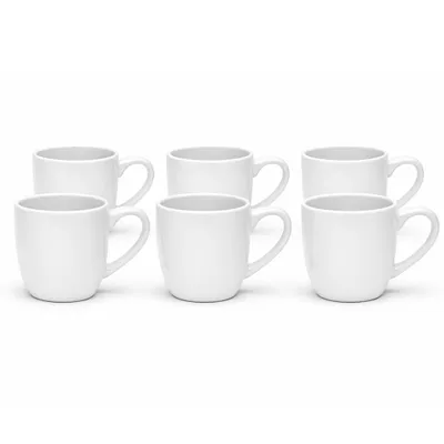 Produktbild von Kaffeebecher Malmö 350 ml weiß 6er-Set Steingut – Van Well – spülmaschinen- & mikrowellengeeignet