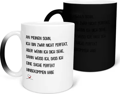 Produktbild von 22Feels Zaubertasse Sohn Geschenk Geburtstag 18 Jahre Kinder Jungs Abitur Master Uni Abschluss Bachelor Weihnachten Haferl Firmung Konfirmation Teenager Geschenkidee Kaffeetasse Farbwechsel