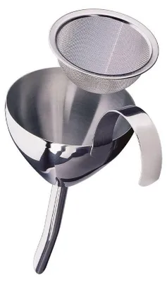 Decanteertrechter mit Sieb, Edelstahl, Höhe 16,5 cm