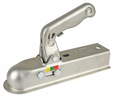 Produktbild von Anhängerkupplung Abschleppkupplung Zugmaul - 750 kg - 50 mm - Schwarz gewinkelt
