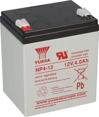 Zdjęcie produktu dla Akumulator ołowiowy Yuasa NP4-12 Pb 12 V / 4 Ah Faston 4,8