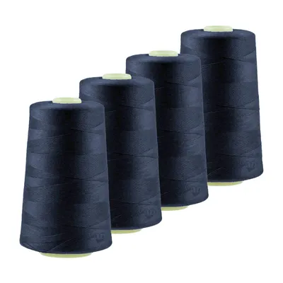 Produktbild von 4 x 4572m Qualitäts Overlock-Garn Overlock-Nähgarn  Farbe 781 - 820, Farbe:A805 schwarzblau