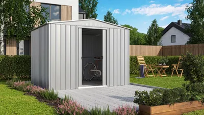 Produktbild von Globel Gerätehaus Tower 108, silber metallic