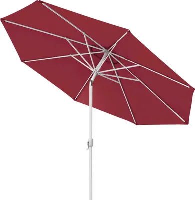 Produktbild von Sonnenschirm 3,5m rund bordeaux Garten Balkon knickbar mit Kurbel UV-Schutz Gestell weiß paramondo interpara