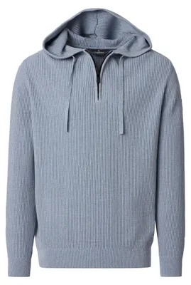 Immagine prodotto di CASAMODA Felpa con cappuccio da uomo in maglia, cerniera, vestibilità regolare, azzurro, XXL