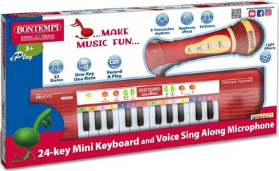 Produktbild von Bontempi Keyboard Spielzeug Set mit Karaoke Mikrofon - Lernspielzeug