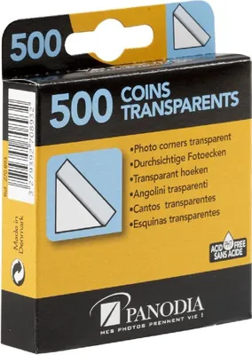 Image de Boîte de 500 coins photos adhésifs transparents